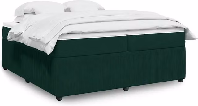 Giroletto a Molle con Materasso Verde Scuro 200x200 cm Velluto 3285665