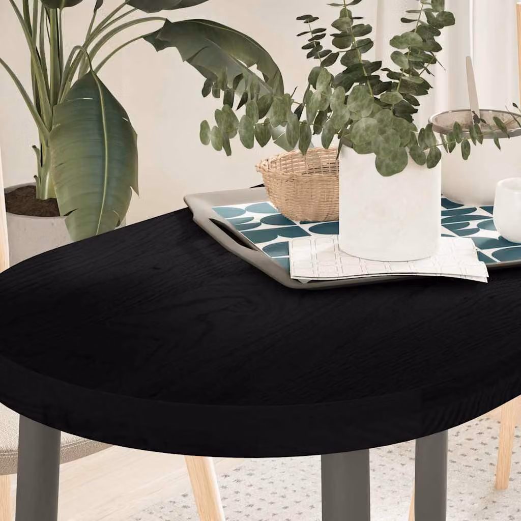 Piano Tavolo Ovale in Rovere Massello vidaXL, Marrone Scuro, L: 100 cm, P: 50 cm, H: 4 cm