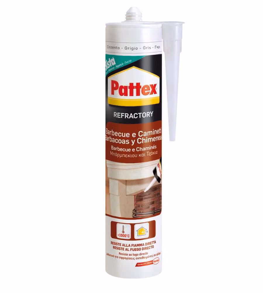 Pattex Sigillante Refrattario Grigio per Barbecue e Camini 500 g – 2