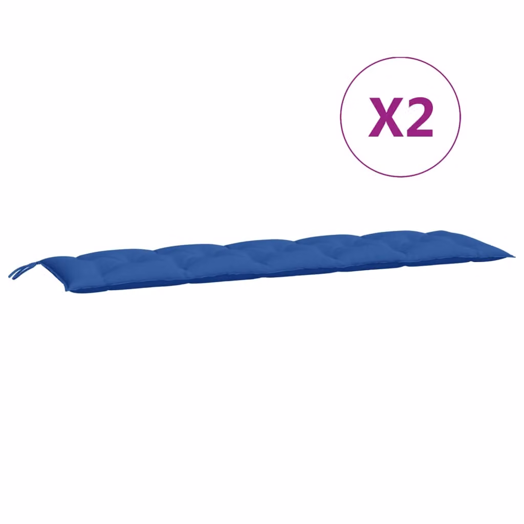 Cuscini per Panca 2 pz Blu 180x50x7 cm in Tessuto Oxford