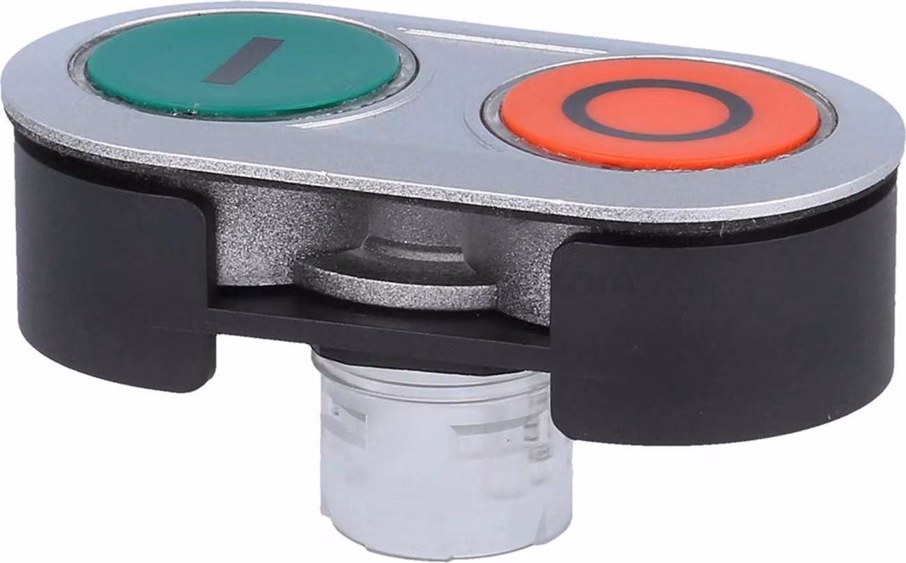 Georg Schlegel Pulsante doppio con illuminazione ad anello, illuminabile in rosso/verde, rettangolo arrotondato, RONTRON-R-JUWEL corsa