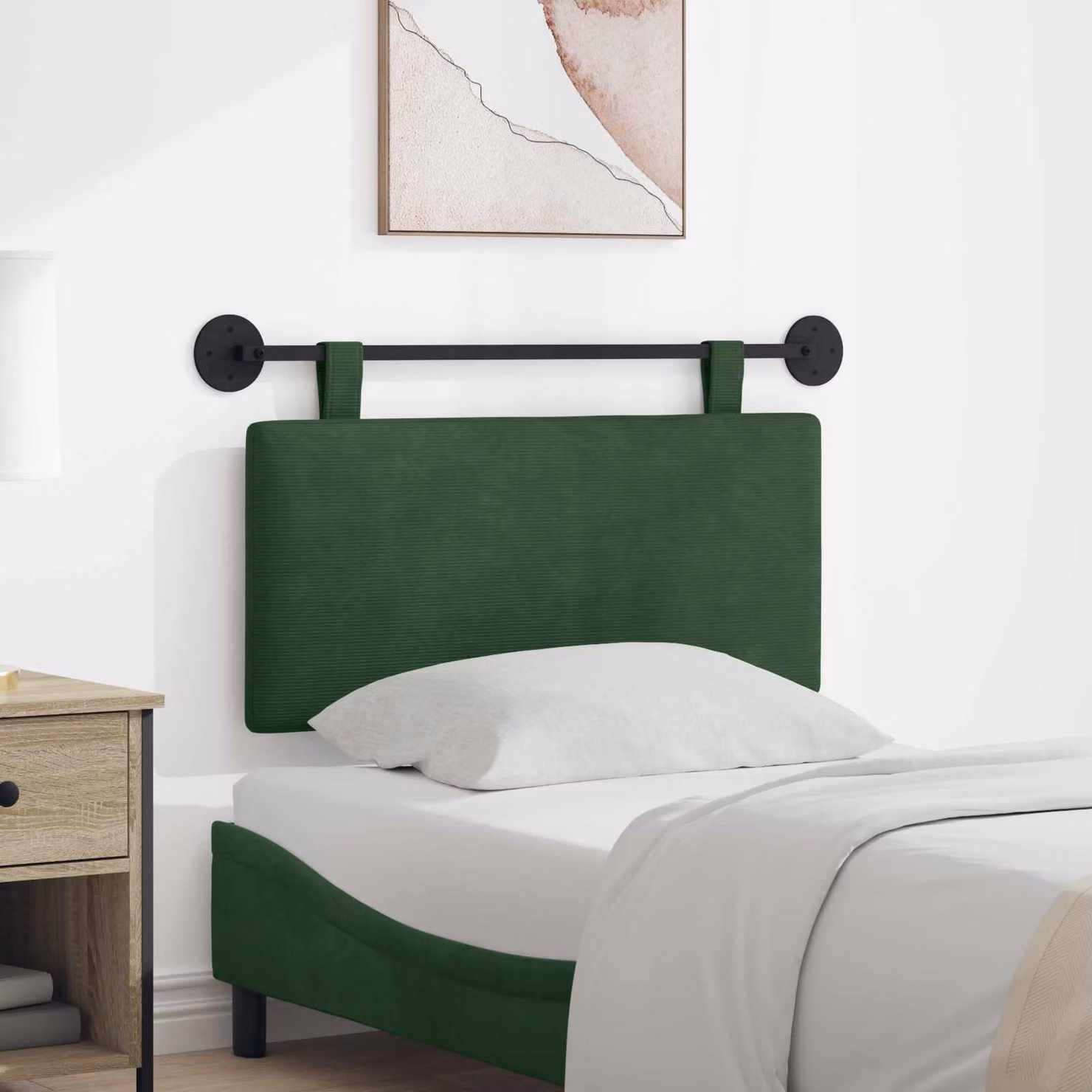 Testiera sospesa vidaXL in tessuto corda verde con design moderno e pannello imbottito