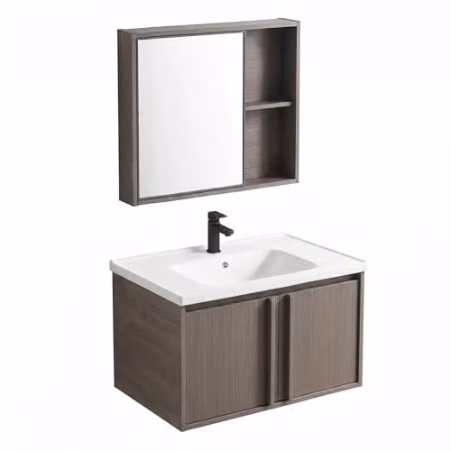 Rea - Set di mobili da bagno con lavabo Gama T25023 Kjm 60 cm - Marrone - Ceramica sanitaria, plastica - 44 x 60 x 47 cm