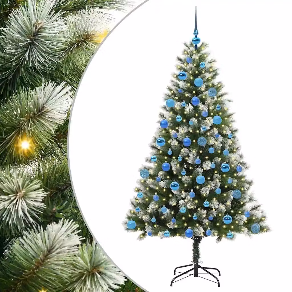 Albero di Natale artificiale con rami snodati e neve imbiancata vidaXL, verde e bianco, H: 180 cm, L: 102 cm, P: 102 cm – 2