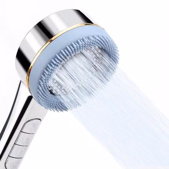 Soffione doccia ad alta pressione – 4 posizioni, doccetta con filtro in PP, getto massaggiante in silicone, a risparmio idrico, multifunzionale