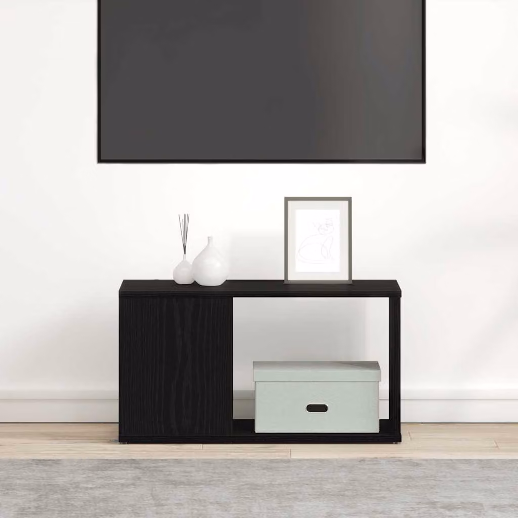vidaXL Mobile Porta TV Rovere Nero 60x24x32 cm in Legno Multistrato