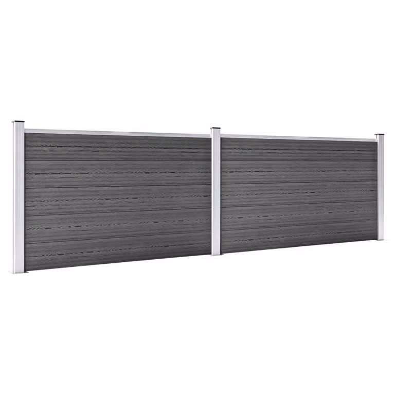 Set di elementi di recinzione WPC 353x105 cm nero
