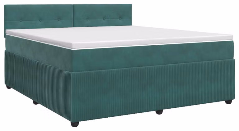 Letto a molle con materasso verde scuro 140 x 200 cm in velluto