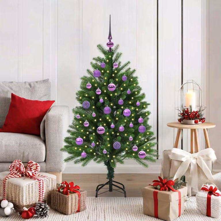 Maison Exclusive - Albero di Natale con 150 luci LED, base inclusa, colore verde, altezza 120 cm, materiale: PE