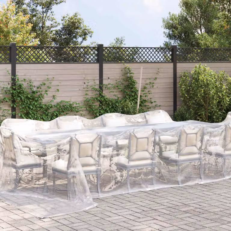 Telo copritutto trasparente vidaXL in PE da 140 gsm, 5 x 7 m