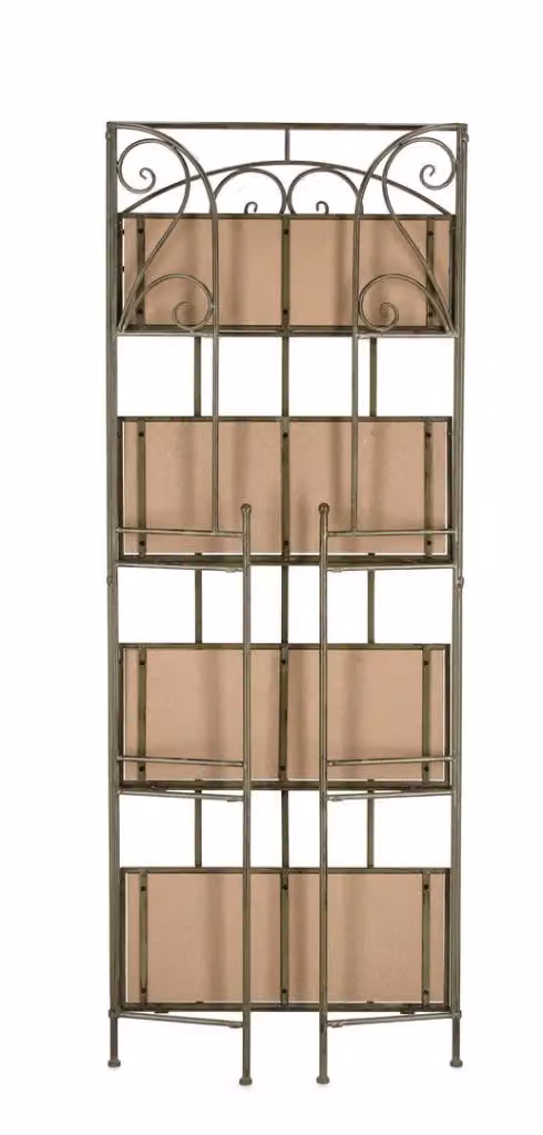 Scaffale Guenda GIORDANOSHOP con 4 Ripiani in Acciaio e MDF, Verde Scuro, L: 59 cm, P: 28 cm, H: 167 cm – 2