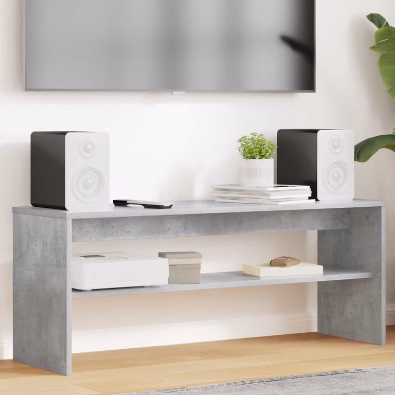 Mobile TV moderno vidaXL in legno ingegnerizzato e MDF, Grigio, L 100 x P 30 x H 40 cm