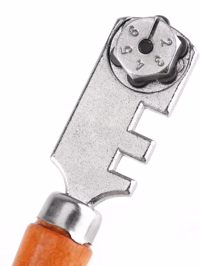 Kit professionale per il taglio del vetro a mano, con lama da 130 mm e manico in legno