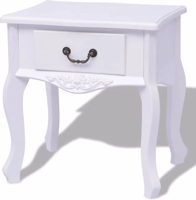 Set di 2 armadietti da letto moderni vidaXL in MDF bianco opaco