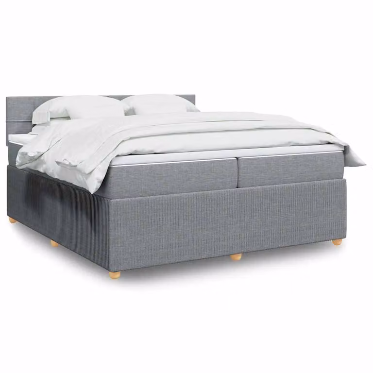 vidaXL Letto Ibrido con Materasso a Molle Insacchettate e Struttura in Legno di Pino, Grigio e Bianco, 200 x 200 cm