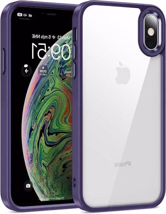 Custodia per iPhone XS Max con vetro trasparente, anti-ingiallimento, resistente ai graffi, qualità militare, protezione contro le cadute, resistente agli urti, bordi morbidi