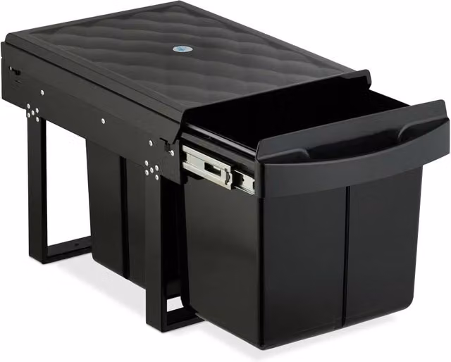 Pattumiera da incasso pratica cucina guide metalliche 34 x 34 x 51,8 cm in plastica nera 13_0016692