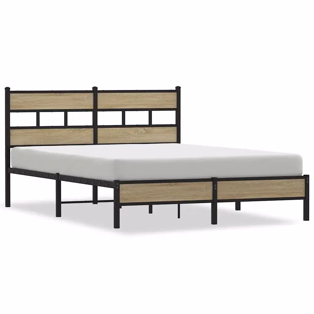 Struttura Letto Design Mania in Rovere Sonoma e Metallo, L/P/H: 196 x 146 x 91,5 cm – 2