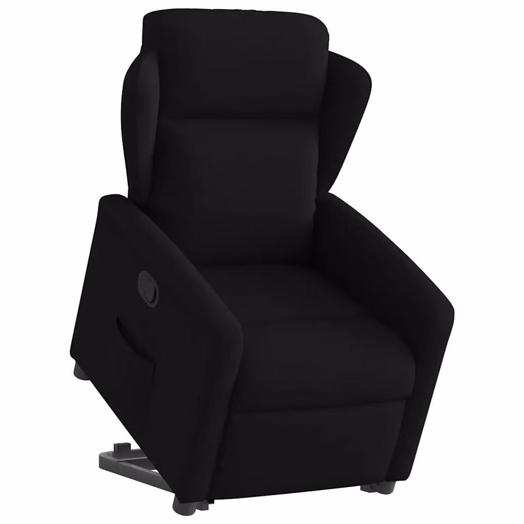 Poltrona Alzapersona Reclinabile vidaXL Nera in Tessuto con Assistenza Elettrica per Senior – 2