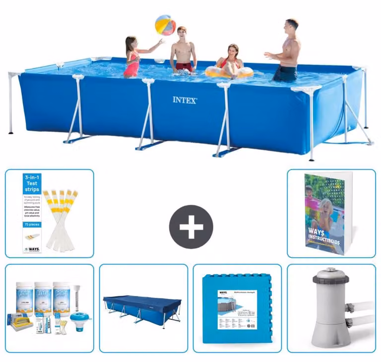 Piscina fuori terra rettangolare - 450x220x84 cm - composta da 5 elementi, modello S66