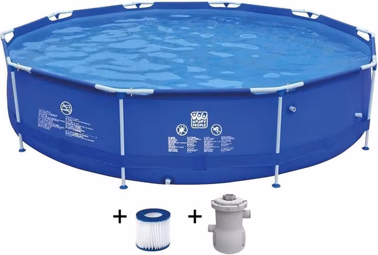 Set da piscina Happy People con struttura in acciaio, 360x76 cm