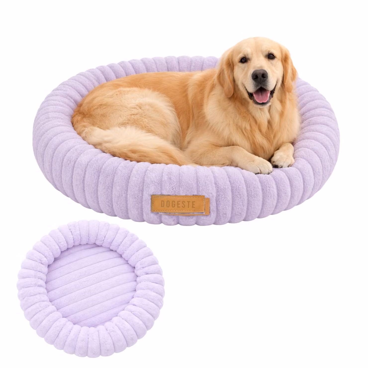 Dogeste Donut cuccia per cane 90 cm rotonda, cuscino morbido e soffice, lavabile, fondo antiscivolo