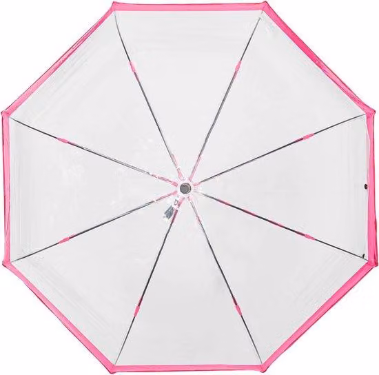 Ombrello da donna a forma di sfera - trasparente - rosa - ombrello automatico - resistente al vento - universale - diametro 89 cm