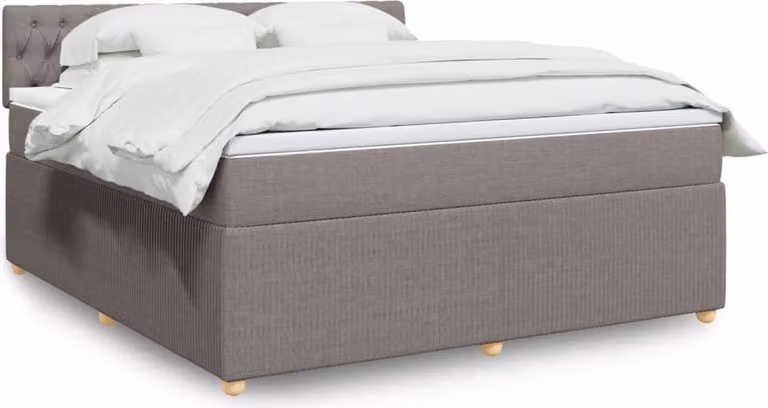 Maison Exclusive - Letto boxspring con materasso Taupe 180x200 cm Tessuto