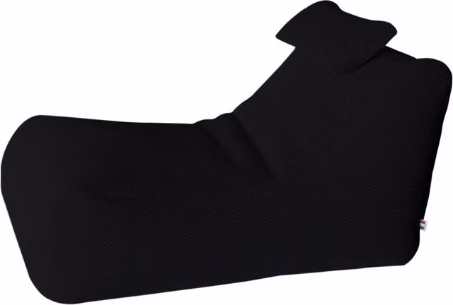 Lettino Chaise Lounge 120x70x65 cm con Cuscino in Poliestere Armonia Nero