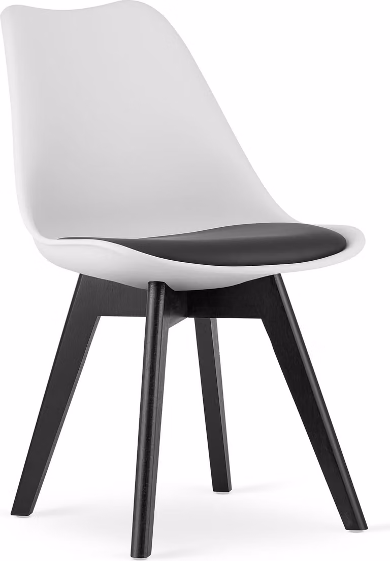 Sedia MARK bianco nero / gambe nere x 1