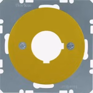 Berker 14322006 Piastra centrale per dispositivo di segnalazione e comando Ø 22,5 mm, gialla, lucida