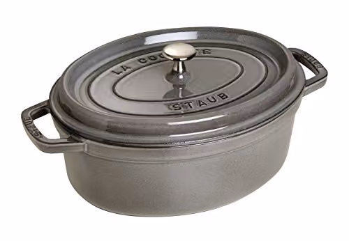 STAUB Cocotte Casseruola Ovale, Ghisa, Grigio Grafite, 27 cm