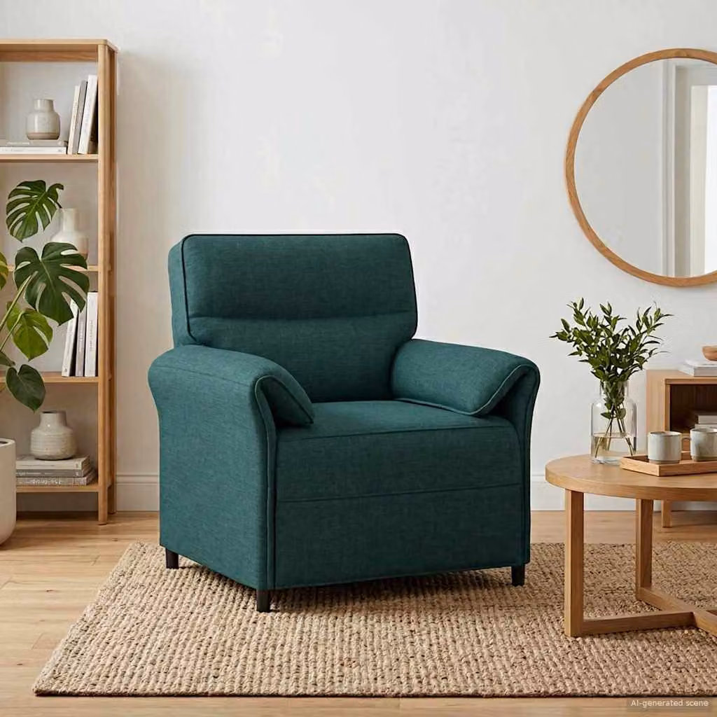 Divano moderno vidaXL imbottito in tessuto con struttura in metallo per soggiorno disponibile in nero o verde