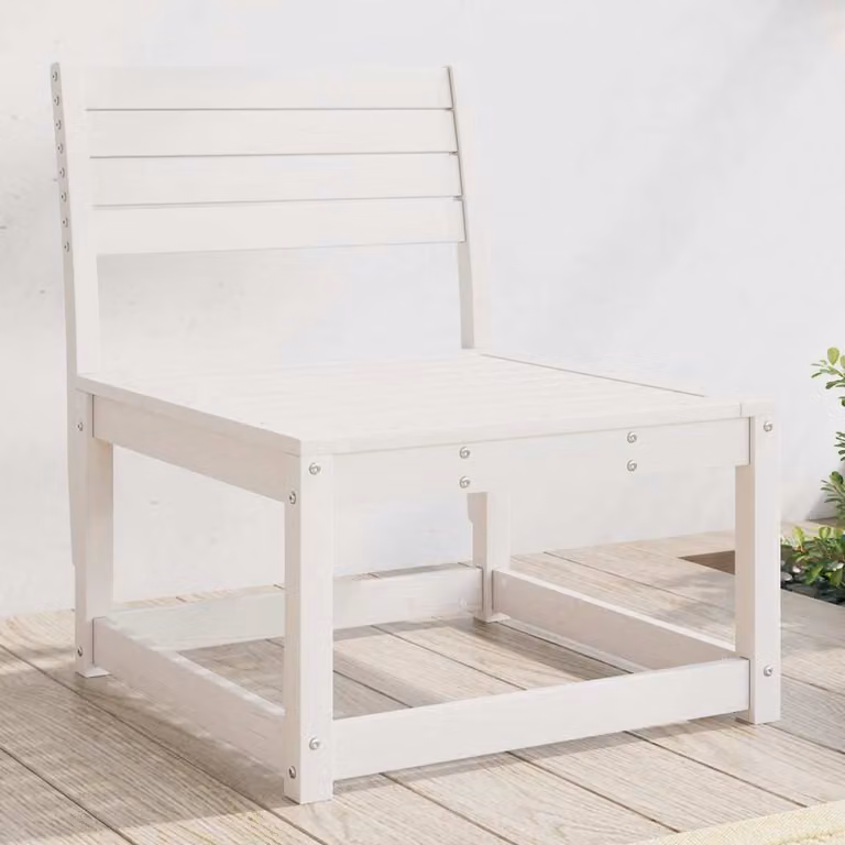 vidaXL Divano da Giardino Moderno in Legno di Pino Massello Bianco L: 147 cm, P: 73 cm, H: 78 cm