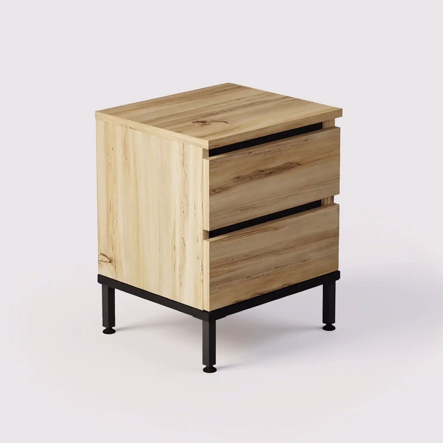Zatar - Comodino con 2 cassetti color rovere chiaro
