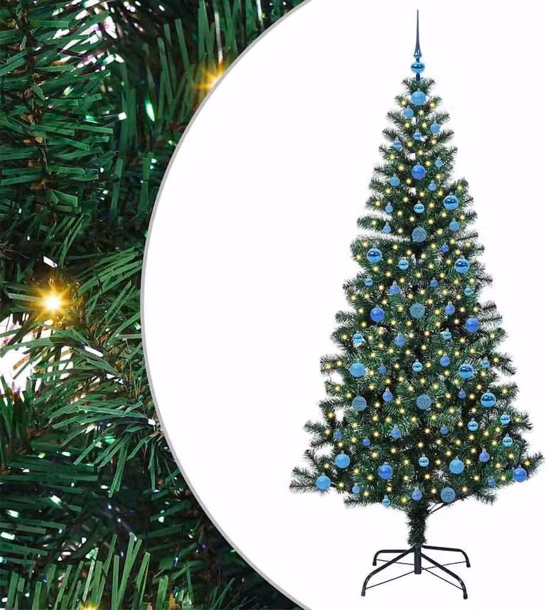 Albero di Natale artificiale con luci integrate Verde 210 cm
