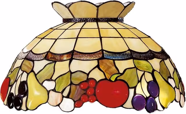 Paralume Tiffany In Vetro Decorato Multicolor D. 45Cm