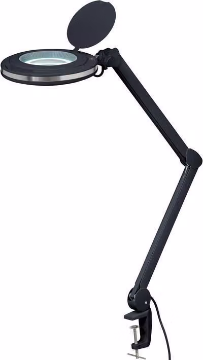 TOOLCRAFT TO-7173474: Lampada con lente LED, 8W, con supporto a morsetto. Fattore di ingrandimento: 1,75x. Diametro lente: 12,7 cm. Classe di efficienza energetica: 2021