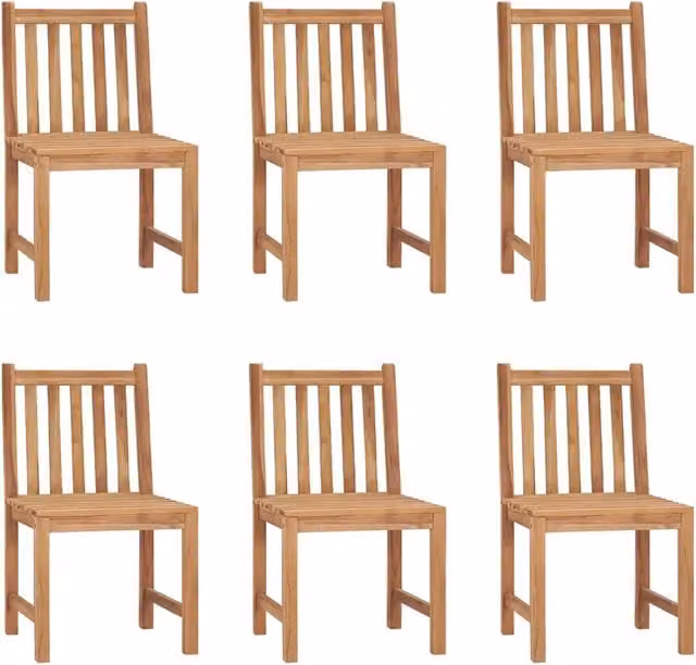Sedie da Giardino 6 pz con Cuscini in Legno Massello di Teak 3073116