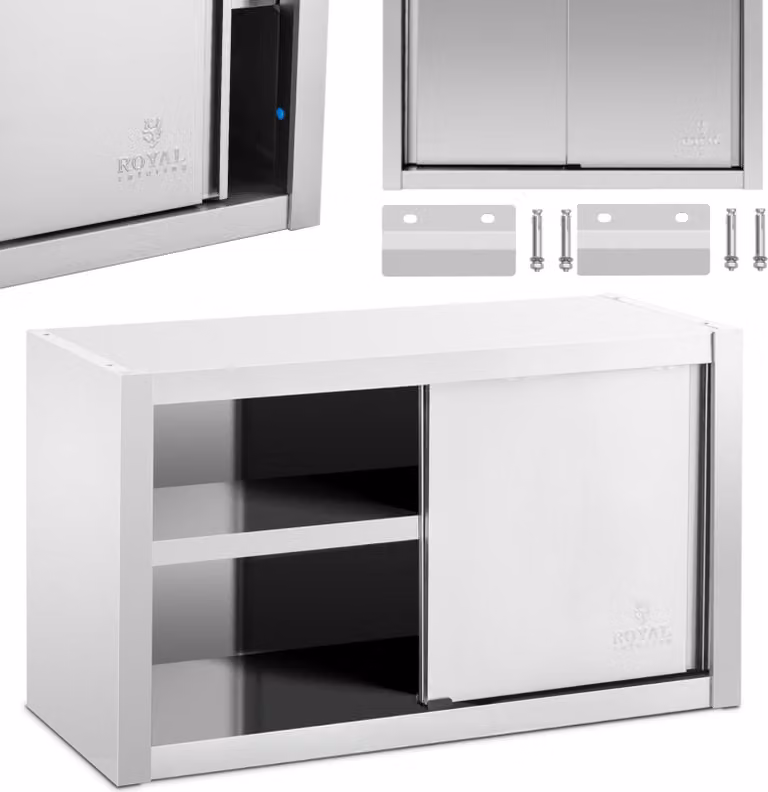 Expondo Royal Catering Armadio pensile in acciaio inox - 100 x 45 cm