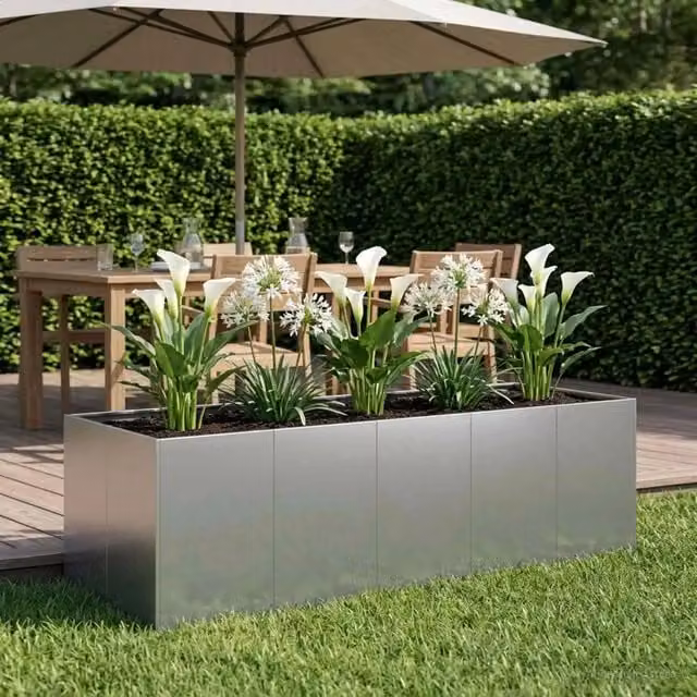 Vaso da giardino Argento 200 x 80 x 60 cm Acciaio zincato 8005937