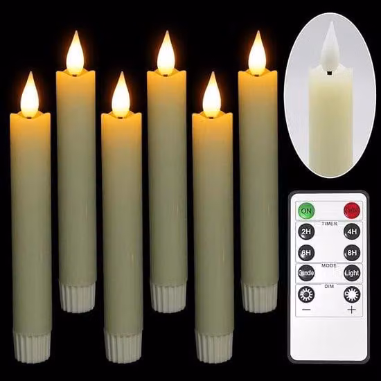 6 lampade da tappeto a LED senza fiamma, telecomando, alimentazione a batterie, luce 3D, per soggiorno, feste, decorazioni, decorazioni da tavola.