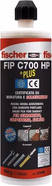 Set di 12 Ancoranti Chimici Fischer Fip C700 Hp Plus in Cartuccia da 410 ml