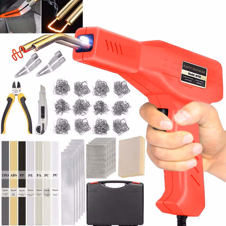 Saldatrice per plastica - 220 W - 2 in 1 - Set con 800 graffette e 64 bacchette - Per paraurti auto