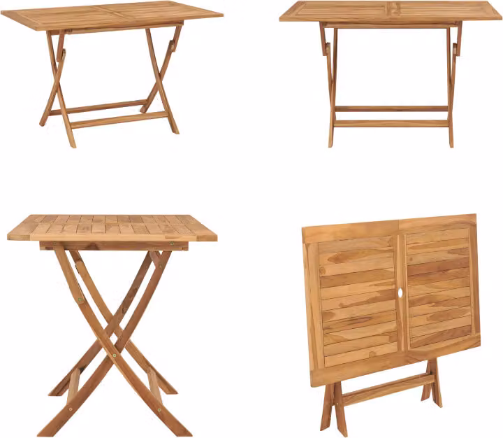 vidaXL Tavolo da giardino pieghevole 120x70x75 cm in legno massello di teak - Tavolo da pranzo - Tavoli da pranzo - Tavolo da pranzo pieghevole - Tavoli da pranzo pieghevoli