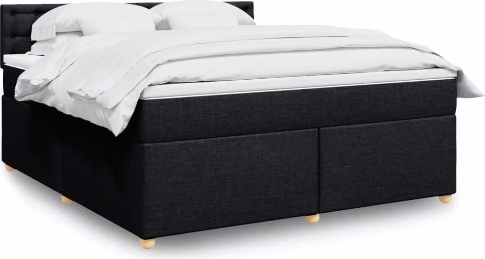Maison Exclusive - Giroletto a Molle con Materasso Nero 180x200 cm in Tessuto