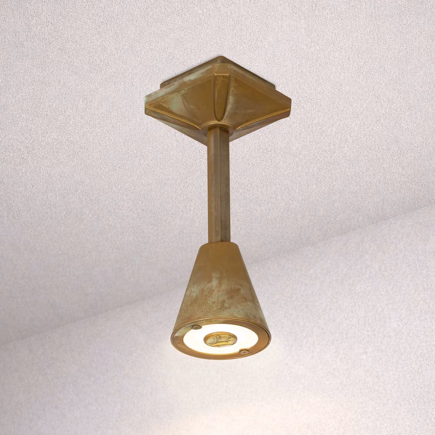 Moretti Luce Plafoniera LED da esterni Silva Disk, altezza 26 cm, ottone anticato Disk, Bronzo / Ottone antico, Ottone, Campagna / Rustiche, Plafoniera