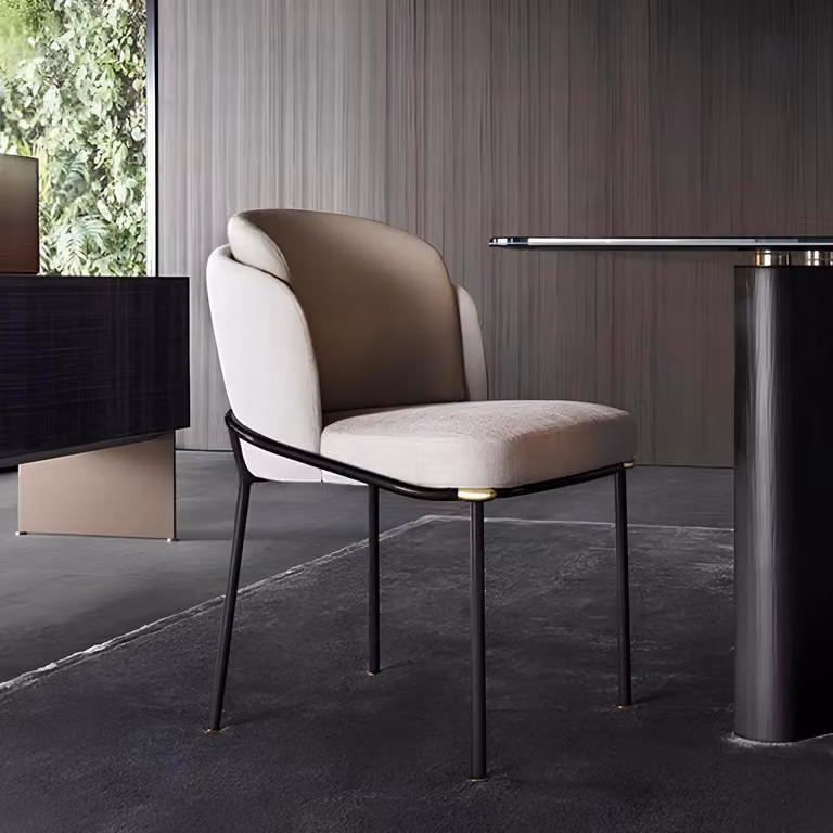 Ess Zimmer 1x Stuhl Stühle Polster Textil Modern Designer Lehn Sitz Sessel luxus