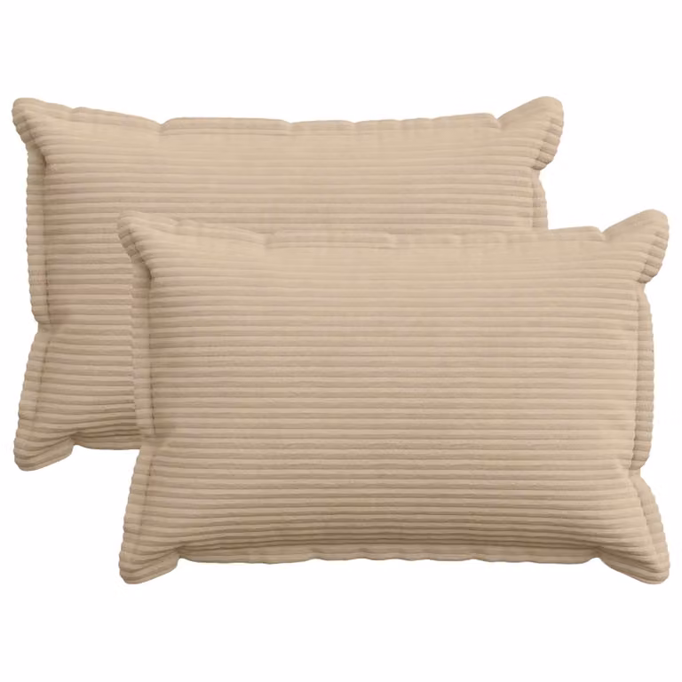 Set di 2 federe vidaXL HOUTEN in velluto a coste, colore tortora, L: 50 cm x P: 70 cm
