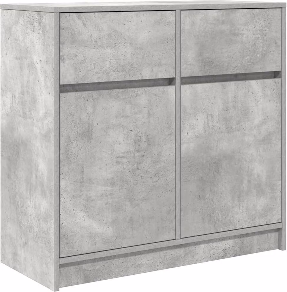 Credenza con Cassetto Grigio Cemento 80x34x76 cm in Truciolato